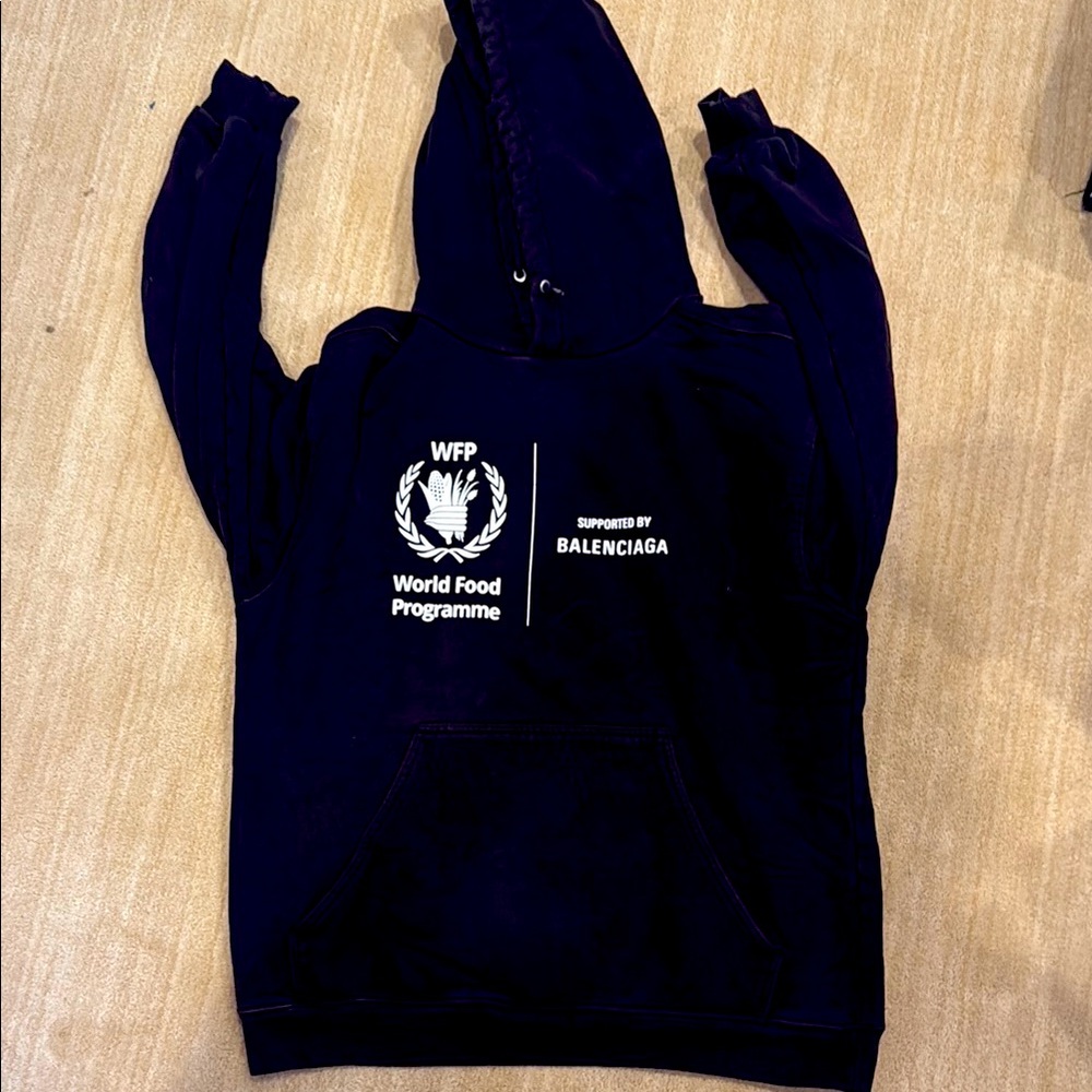 Balenciaga Black Hoodie with WFP Logo